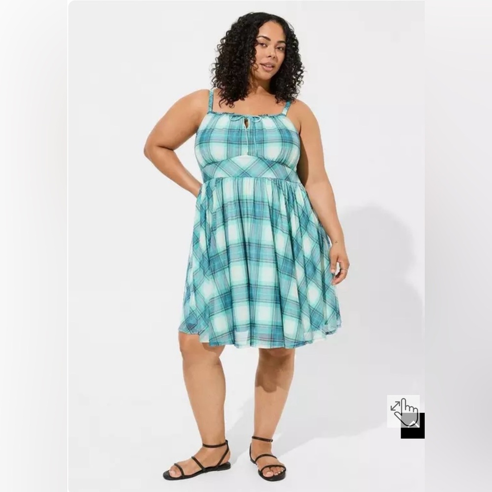 Torrid Mini Mesh Cami Shirred Bust Skater Dress (NWOT)